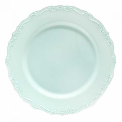 Eco-Friendly Round Plastic Plates - 10-Inch Green Disposable Plates for Parties, Picnics & Outdoor Dining - Vintage Style Durable Dishware