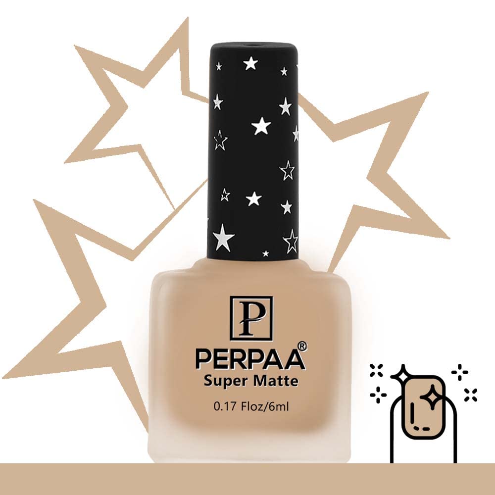 PERPAA® Super Matte Nail Polish Set - 2 Long Lasting Waterproof Colors (Gold & Yellow Beige, 6ml Each) | Non-Chip Matte Finish Nail Art Gift for Women | Perfect for Daily Wear, Parties & Special Occasions