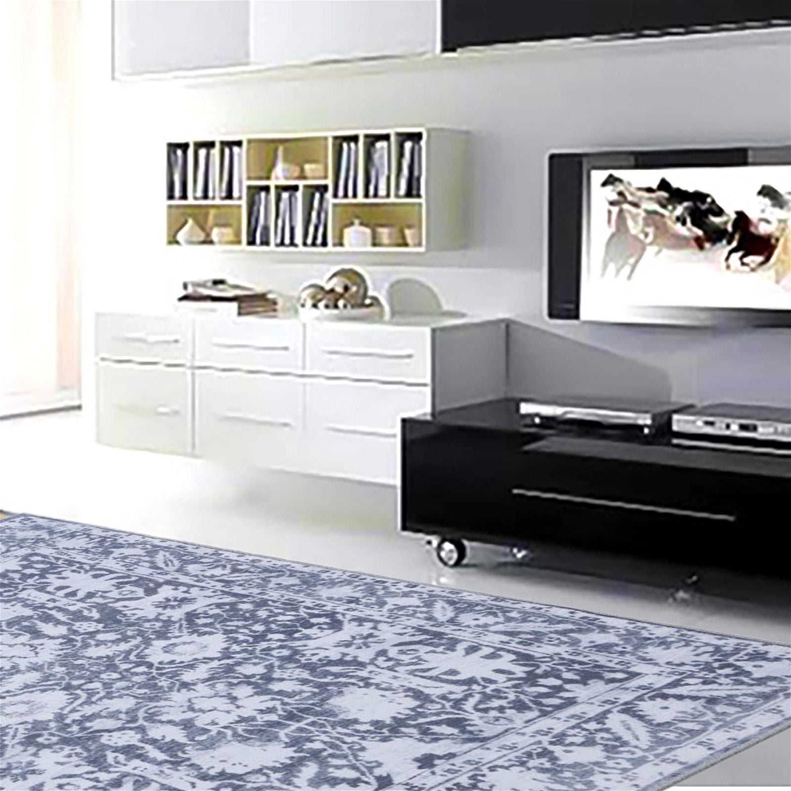 200x290cm Large Soft Short Pile Area Rug for Bedroom & Living Room - Non-Slip Floor Mat for Home Decor, Kids Play Area and Pet-Friendly Spaces