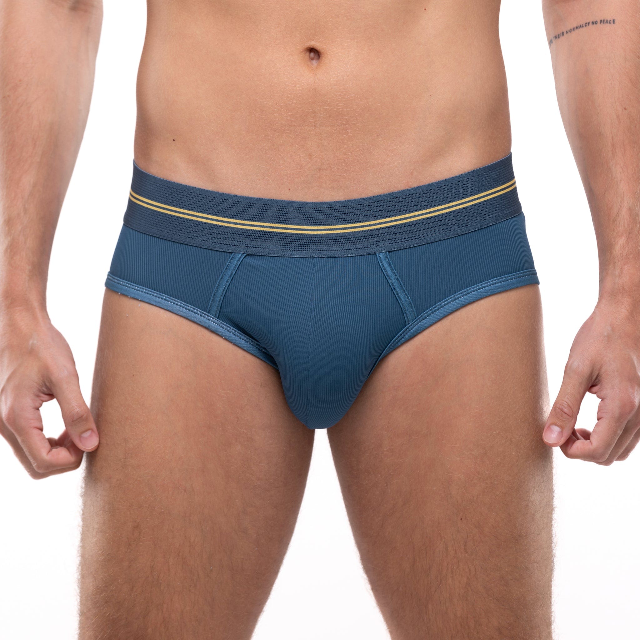 High-Performance Rib Brief Underwear for Men - Comfortable & Breathable Blue Briefs - Perfect for Sports, Workouts & Everyday Wear