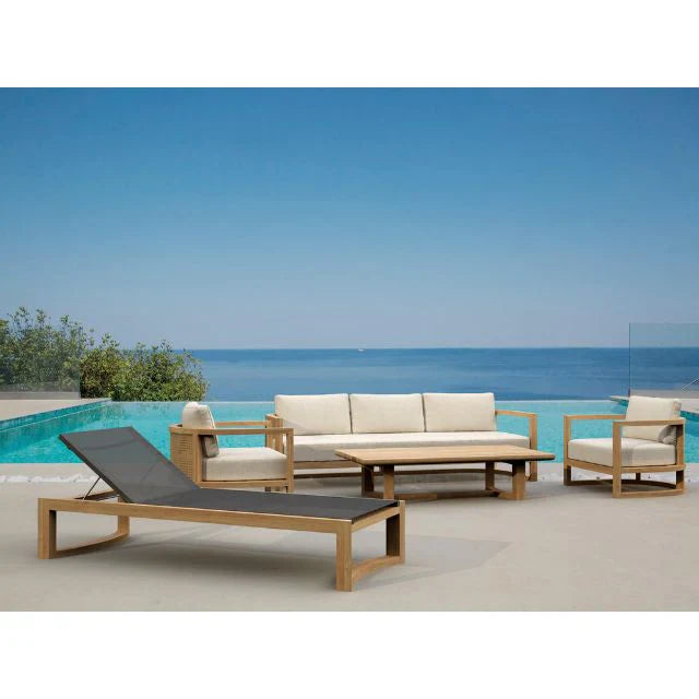 Anderson Teak 5-Piece Junus Deep Seating Patio Set (SET 222) - Outdoor Furniture for Garden, Poolside & Backyard Relaxation