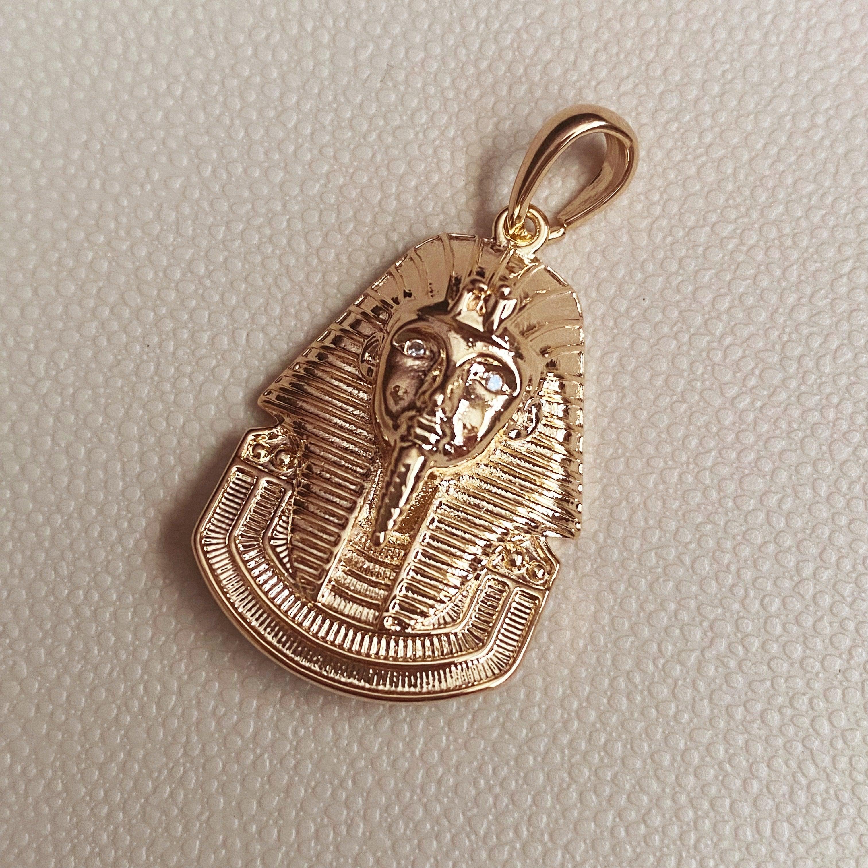 18K Gold Filled Egyptian Pharaoh Pendant Necklace - Ancient Egyptian Jewelry for Men & Women - Perfect for Gifts, Costume Parties & Historical Reenactments