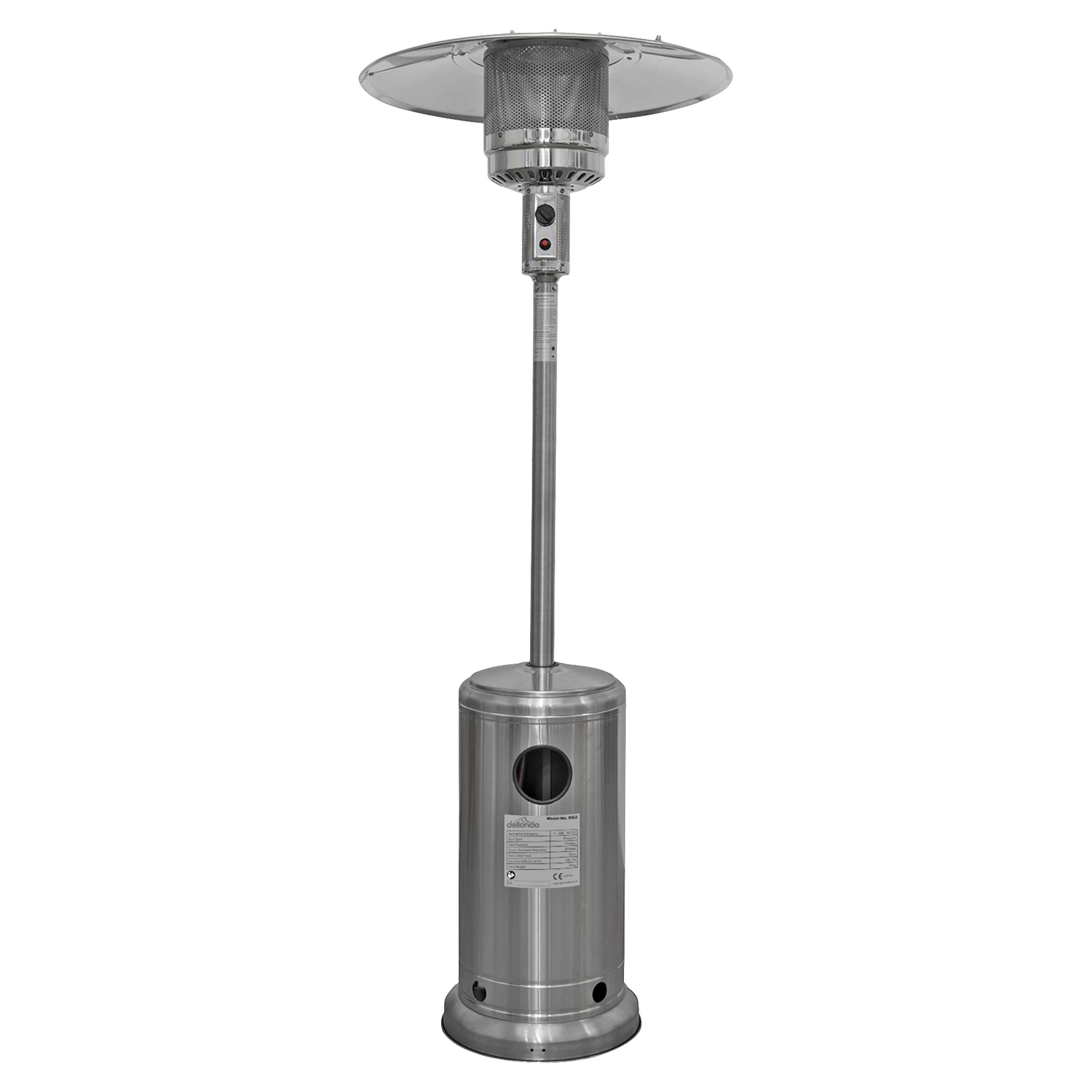 13kW Freestanding Stainless Steel Gas Patio Heater with Wheels - Outdoor Heating for Backyard, Deck, Restaurant & Commercial Use