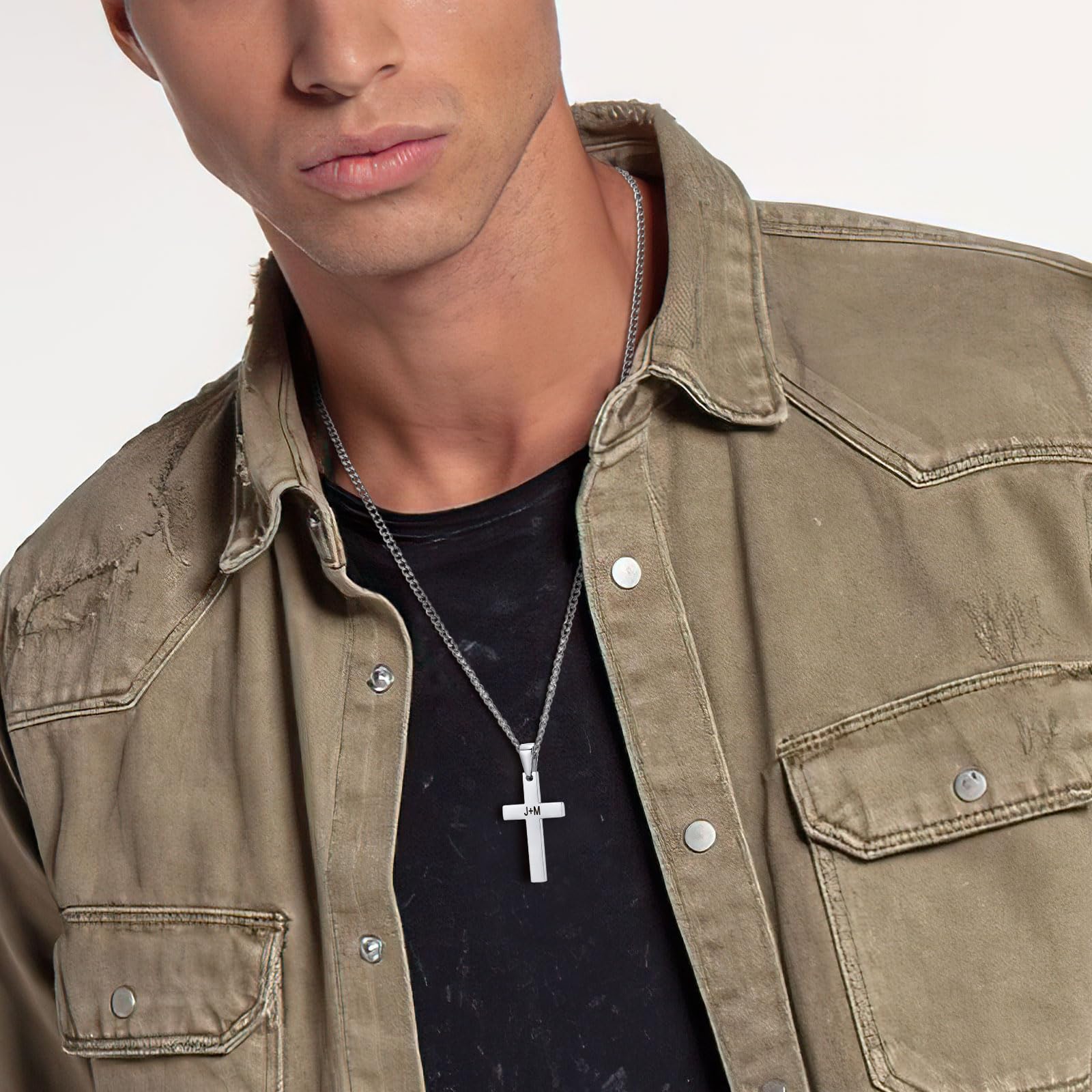 Custom Engravable Cross Pendant Necklace for Men & Women - Personalized Christian Jewelry, Easter Gift, Birthday Present - Perfect for Church, Weddings & Daily Wear