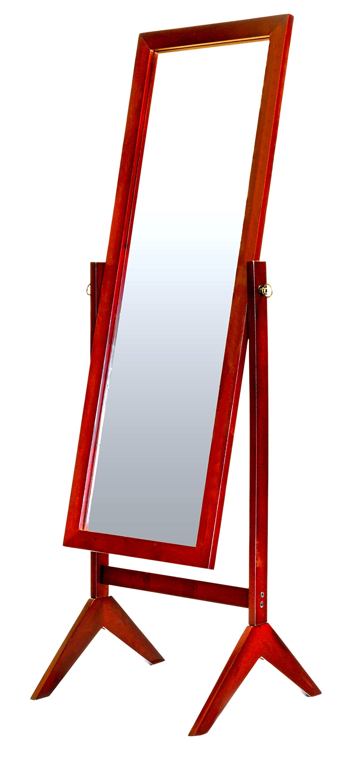 Legacy Decor Cherry Finish Wood Rectangular Cheval Floor Mirror - Free Standing Full Length Mirror for Bedroom, Living Room & Dressing Room - Elegant Home Decor & Vanity Mirror