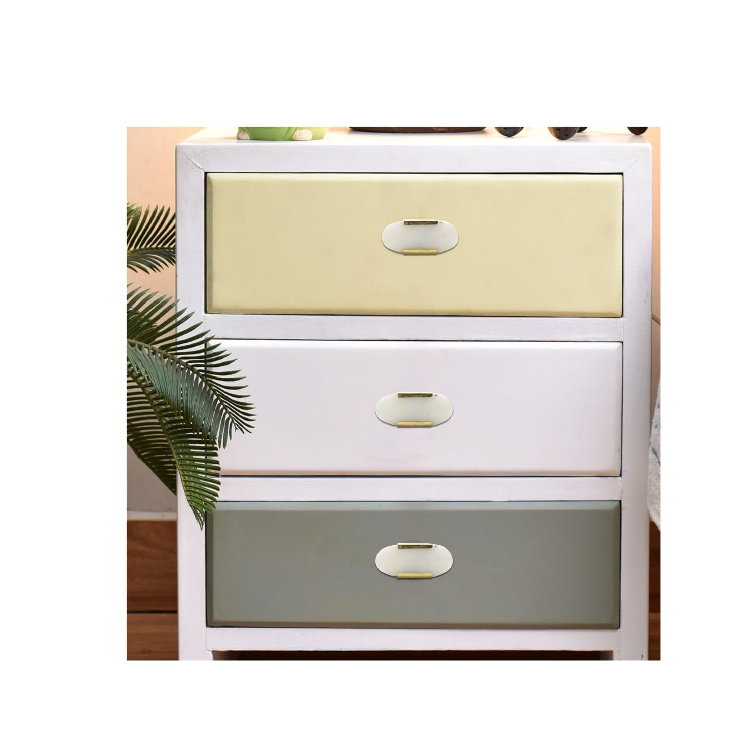 Perilla Home Set of 6 White Marble Cabinet Knobs - Elegant Oval Drawer Pulls with Screws for Kitchen Cabinets, Dressers & Cupboards | Decorative Hardware for Home Office & Bedroom Furniture (Perfect for Modern Farmhouse & Shaker Style Decor)