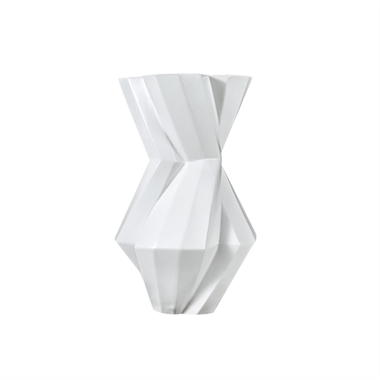 TOMYEUS 17.5 Inch Large White Ceramic Vase - Handmade Modern Geometric Porcelain Flower Vase for Living Room, Dining Table, Wedding Centerpiece & Home Decor - Stoneware Decorative Vase for Fresh or Artificial Flowers