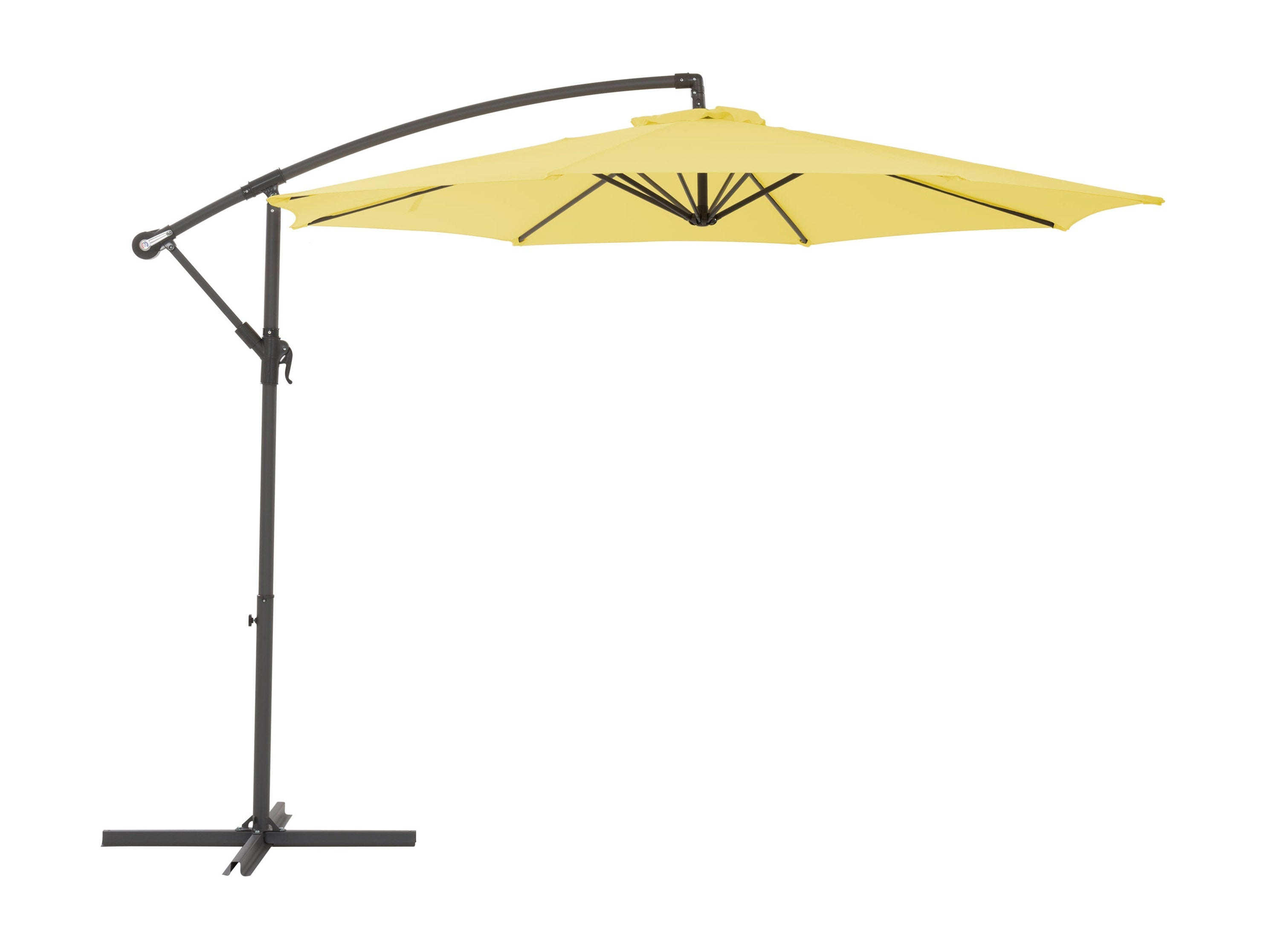 9.5ft Tilting Offset Patio Umbrella - Yellow Outdoor Sun Shade for Poolside, Garden, and Backyard Relaxation