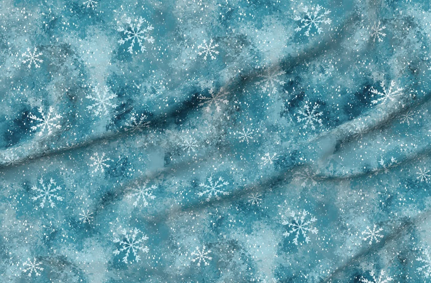 Winter Flakes Blue Printed Minky Fabric Fat Quarter - Soft Plush Material for Sewing Baby Blankets & Quilt Backing - Cozy DIY Craft Projects for Nursery & Home Decor