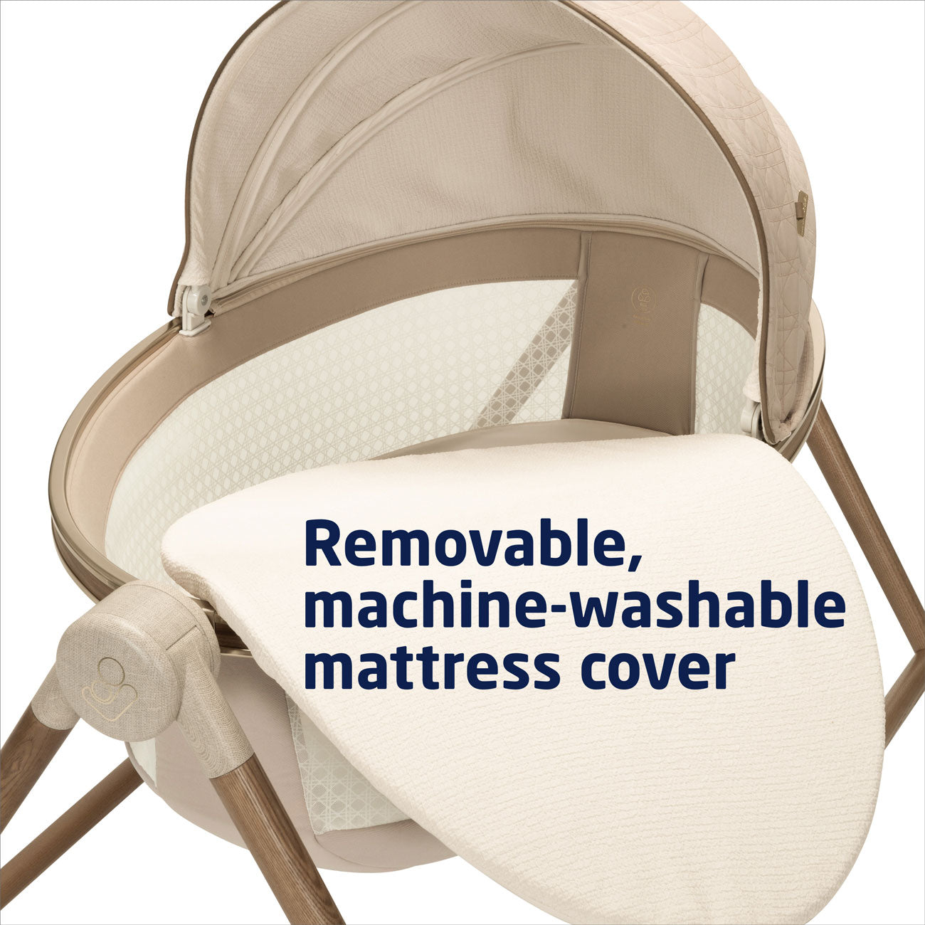 Maxi Cosi Sibia Bassinet - Portable Baby Crib for Newborns & Infants | Lightweight & Compact for Travel, Nursery, Bedside Sleeping | Safe & Comfortable Infant Bed with Breathable Mesh Walls