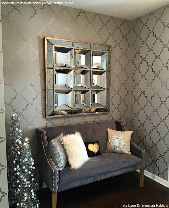 Moorish Trellis Wall Stencil - Reusable DIY Painting Template for Home Decor, Geometric Wall Art, Furniture Makeover - Perfect for Bedroom, Living Room, Nursery & Accent Walls