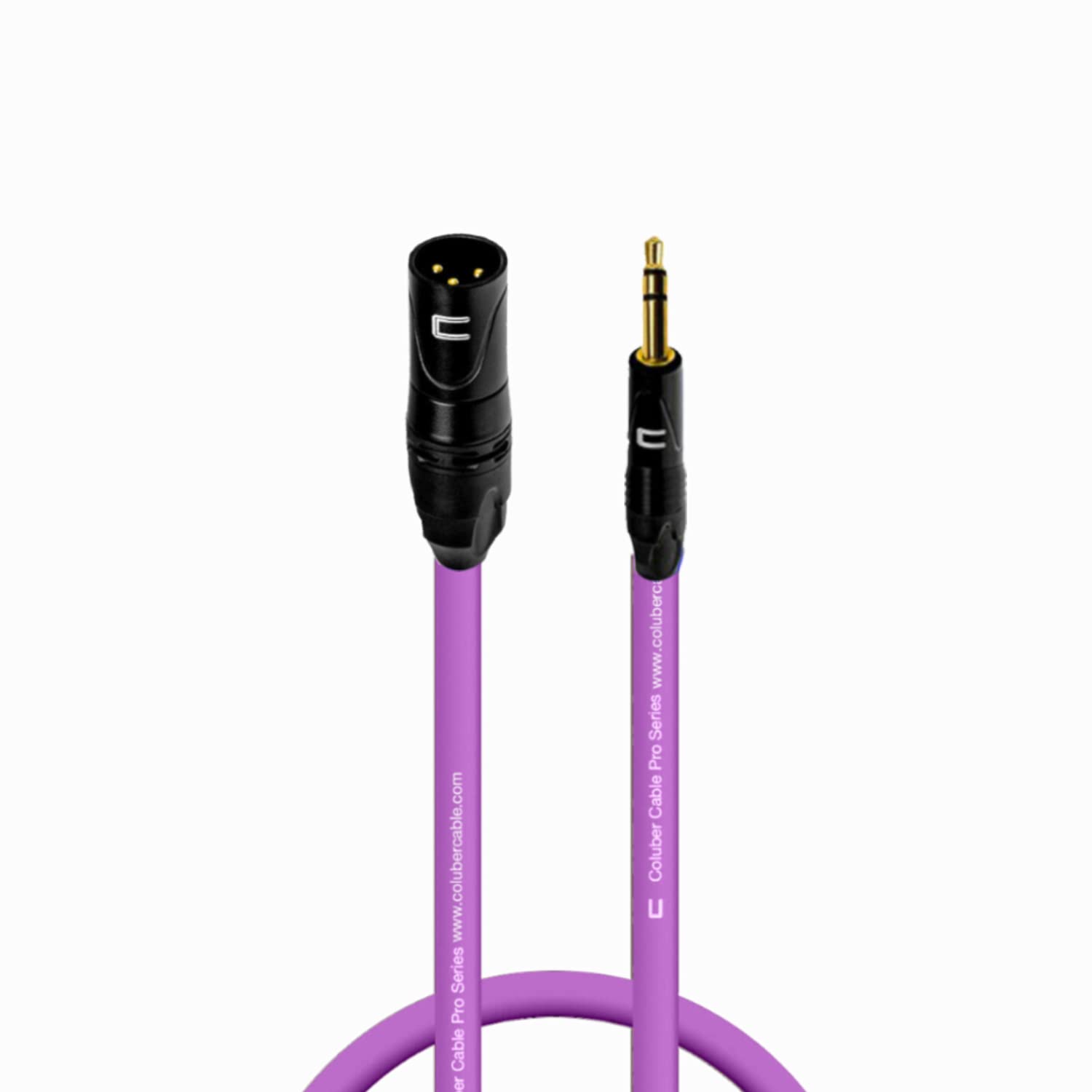 Premium Balanced XLR Male to 3.5mm TRS Cable - 1.5ft Purple Audio Cable with 3-Pin Connector for Microphones, Powered Speakers, Audio Interfaces & Mixers - Ideal for Live Performances, Studio Recording & DJ Setups