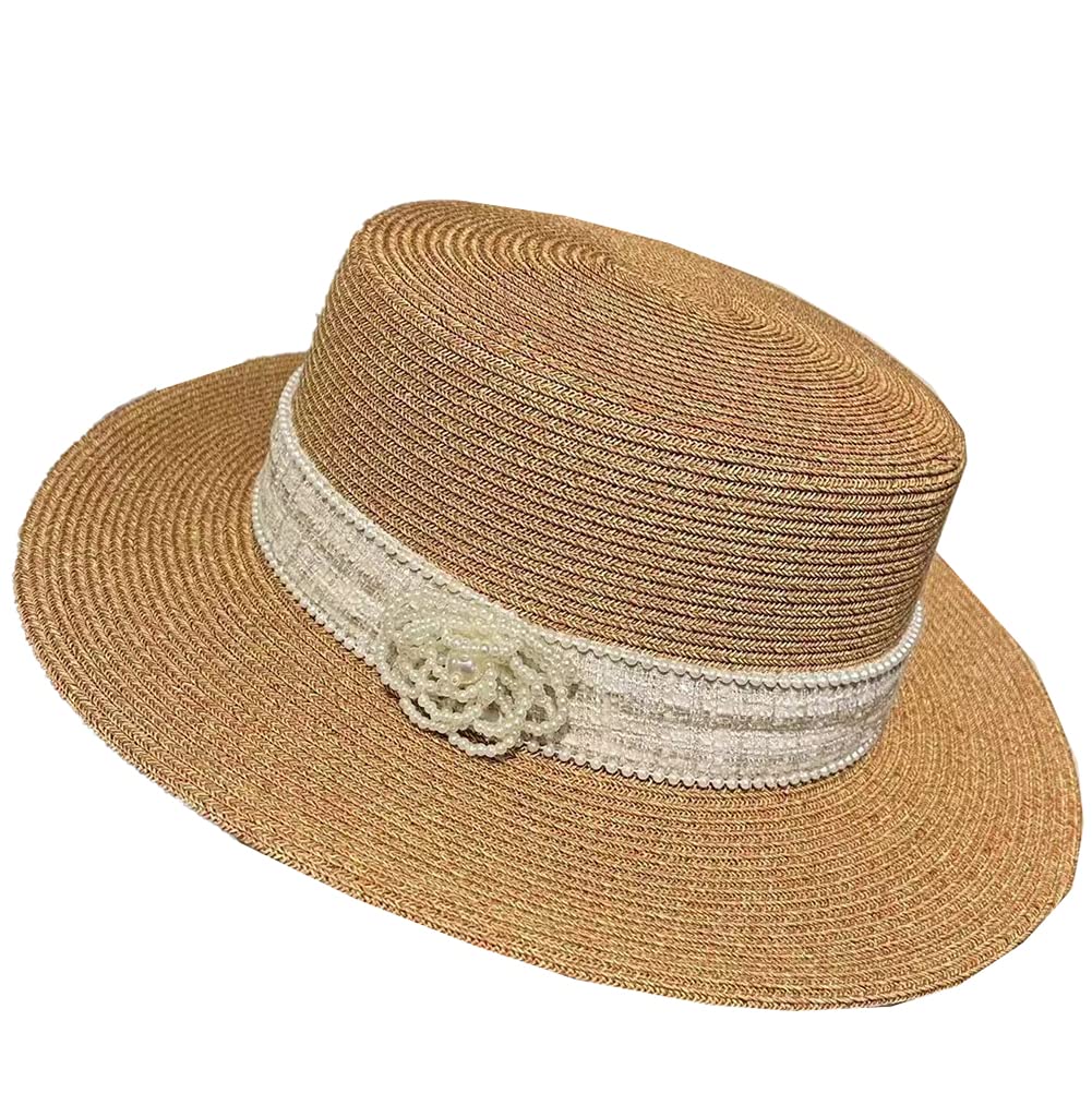 Stylish UV Protection Straw Beach Sun Hats for Women & Men - Summer Fedora Boater Hat with Wide Brim for Sun Safety | Perfect for Beach Vacations, Pool Parties & Outdoor Activities