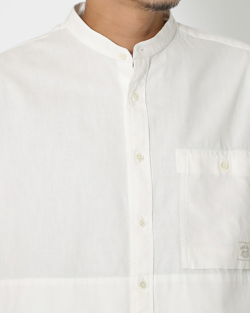Organic Cotton Poplin Stand Collar Shirt for Men - Breathable & Comfortable Casual Wear for Office, Travel & Everyday Outfits