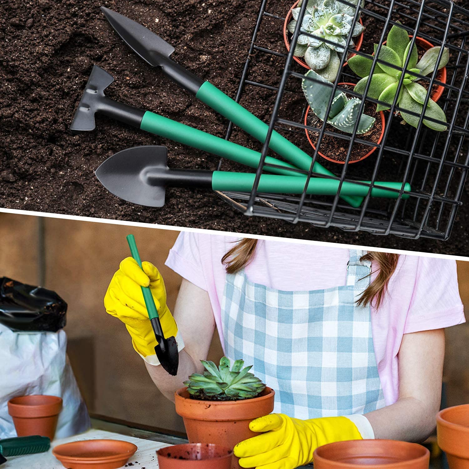 10-Piece Garden Tool Set with Carrying Case - Ergonomic Hand Tools Including Trowel, Rake, Weeder, Pruner, Shears & Sprayer - Perfect Gardening Gifts for Women & Men (Green) - Ideal for Home Gardening, Landscaping & Outdoor Planting Projects