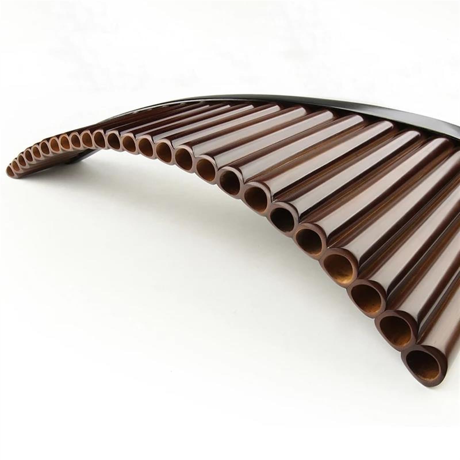 Handmade 25-Pipe Pan Flute in C Key - Traditional Wooden Wind Instrument for Music Lovers & Performers - Perfect for Folk Music, Meditation & Cultural Performances (Brown, Left-Handed)