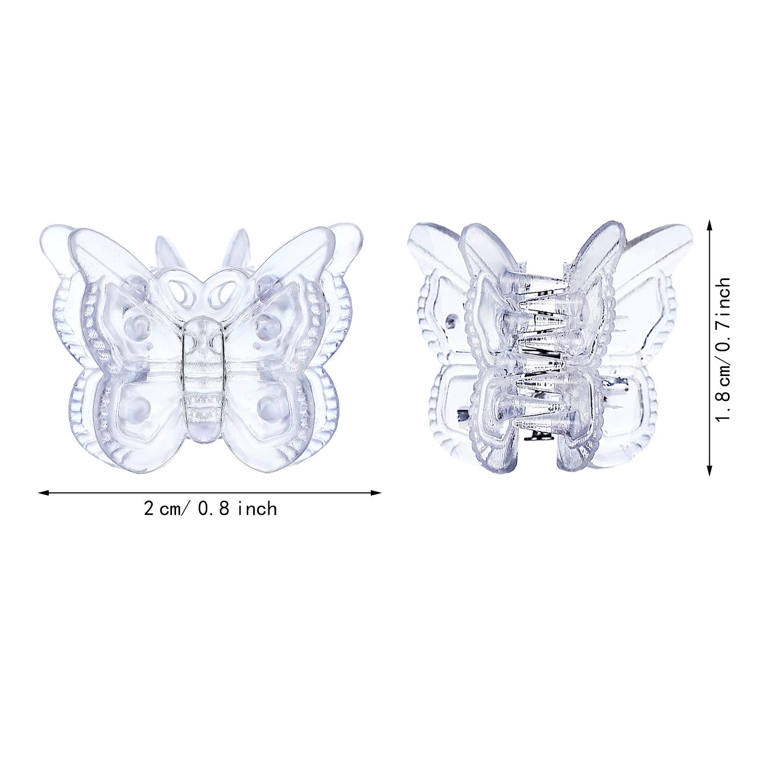60 Pieces Mini Butterfly Hair Clips - Clear Plastic Hair Claws for Women & Girls - Hair Accessories for School, Work, and Everyday Styling