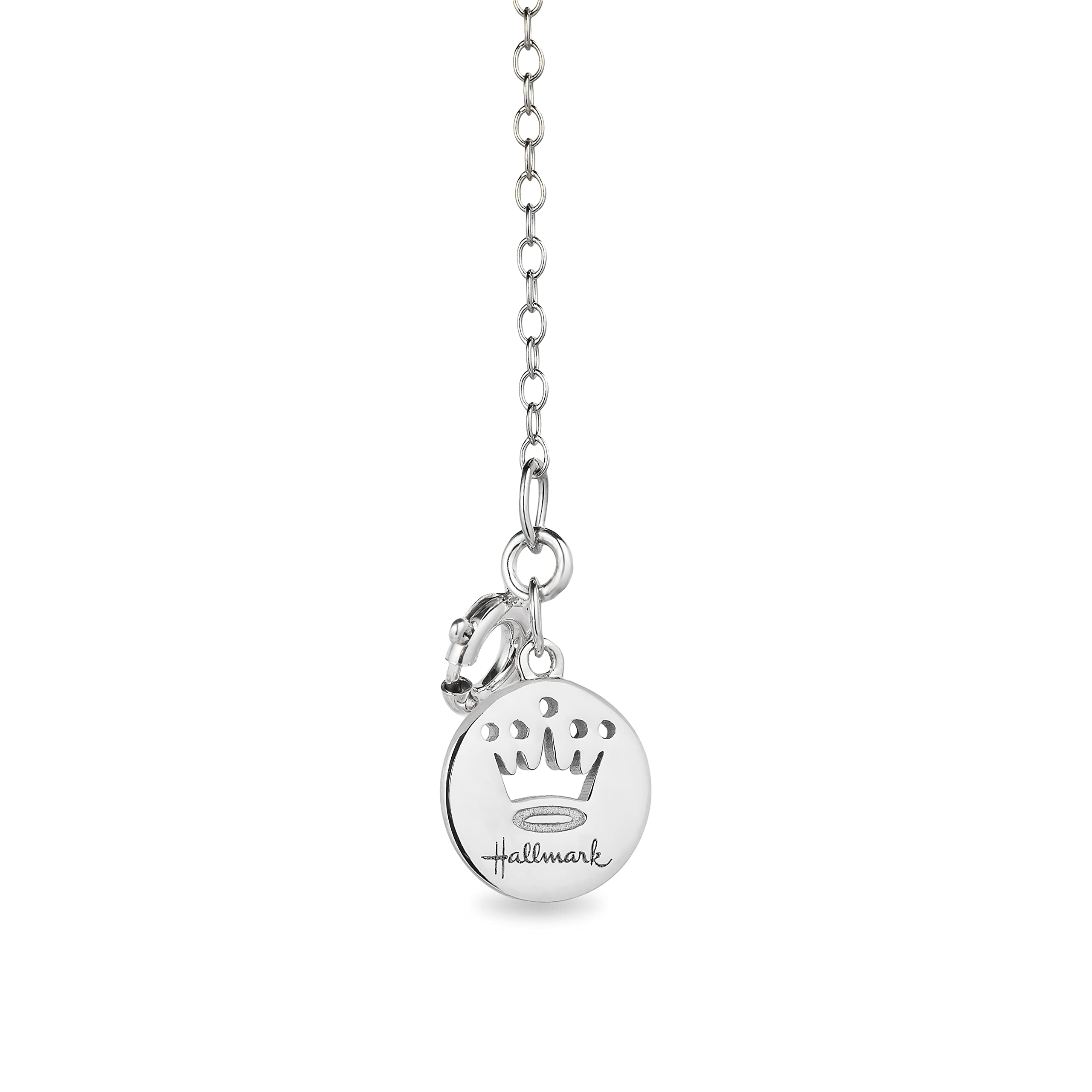 Jewelili Hallmark Fine Jewelry Butterfly Wing Pendant Necklace for Women - Sterling Silver with Natural White Round Diamonds | Elegant Gift Box Included | Perfect for Anniversaries, Birthdays & Special Occasions