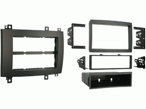 Universal Double or Single DIN Car Stereo Dash Kit for 2004-2006 Cadillac SRX - Grey Trim Bezel - Aftermarket Radio Installation - Perfect for Upgrading Your Car Audio System