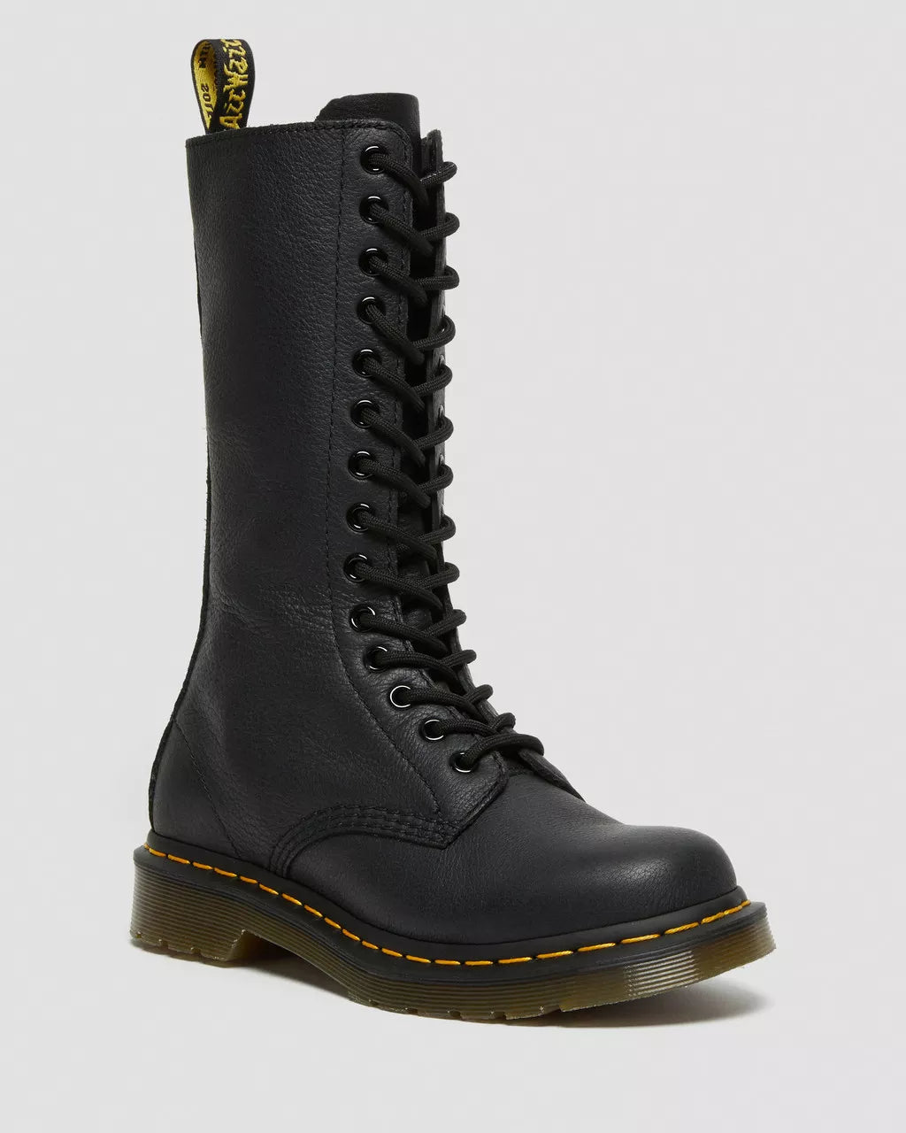 IB99 Black 14 Eye Combat Boots for Women - Punk Gothic Lace Up Ankle Boots for Fashion, Cosplay & Everyday Wear