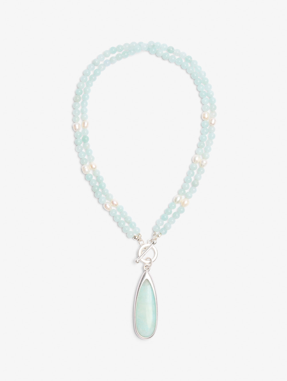 Aqua Stone Pendant Necklace - Natural Blue Gemstone Jewelry for Women - Perfect for Everyday Wear, Gift Giving & Special Occasions
