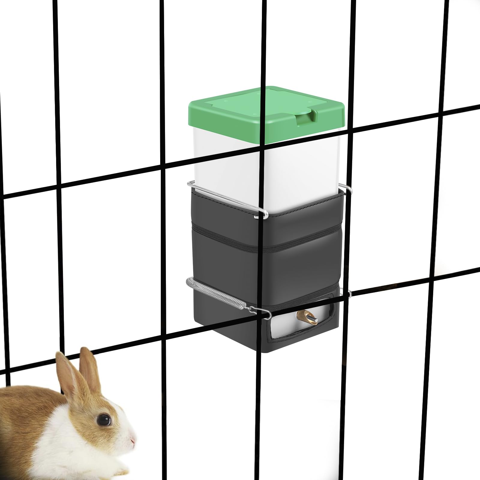 32oz No Drip Heated Rabbit Water Bottle - USB Powered Pet Drinker for Small Animals at Home