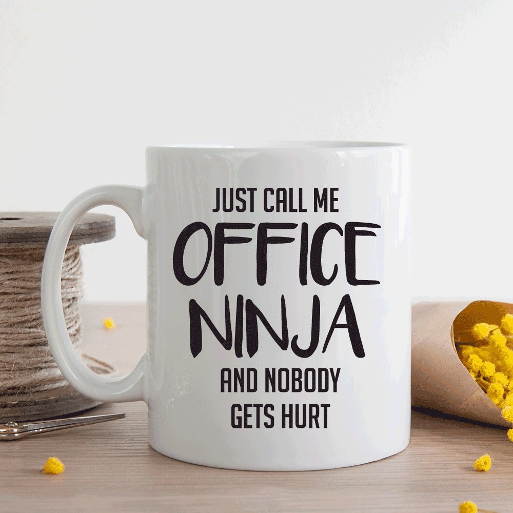Funny Office Mug - Just Call Me Office Ninja - Perfect Coworker Gift for Coffee & Tea Lovers - Great for Desk Decor & Work Motivation
