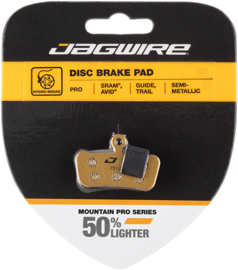 Jagwire Mountain Pro Alloy Backed Semi-Metallic Disc Brake Pads - Compatible with SRAM Guide RSC/RS/R & Avid Trail - High-Performance Braking for Mountain Biking & Trail Riding