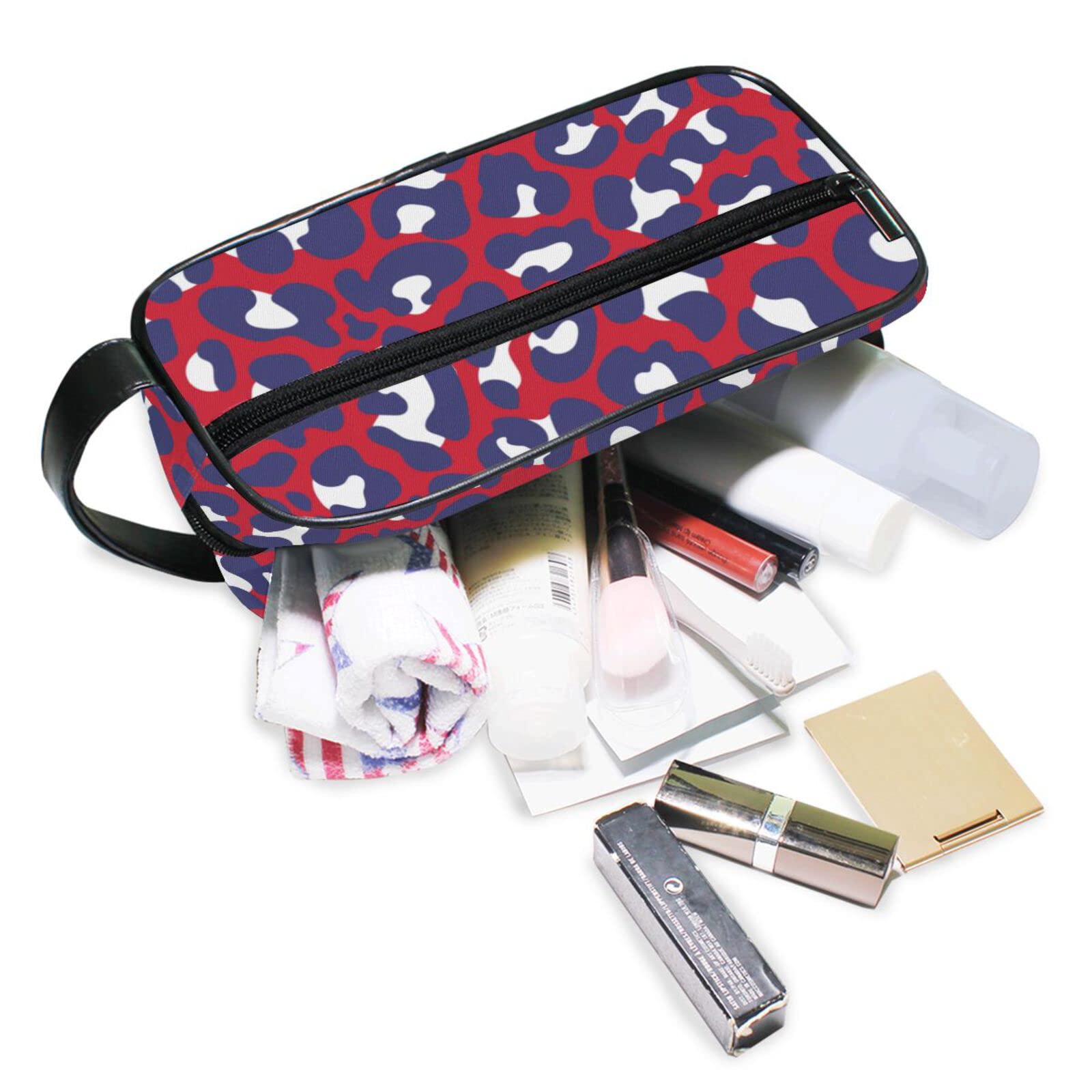 Funny Leopard Toiletry Bag - Portable Zippered Cosmetic Organizer for Travel, Gym & Camping