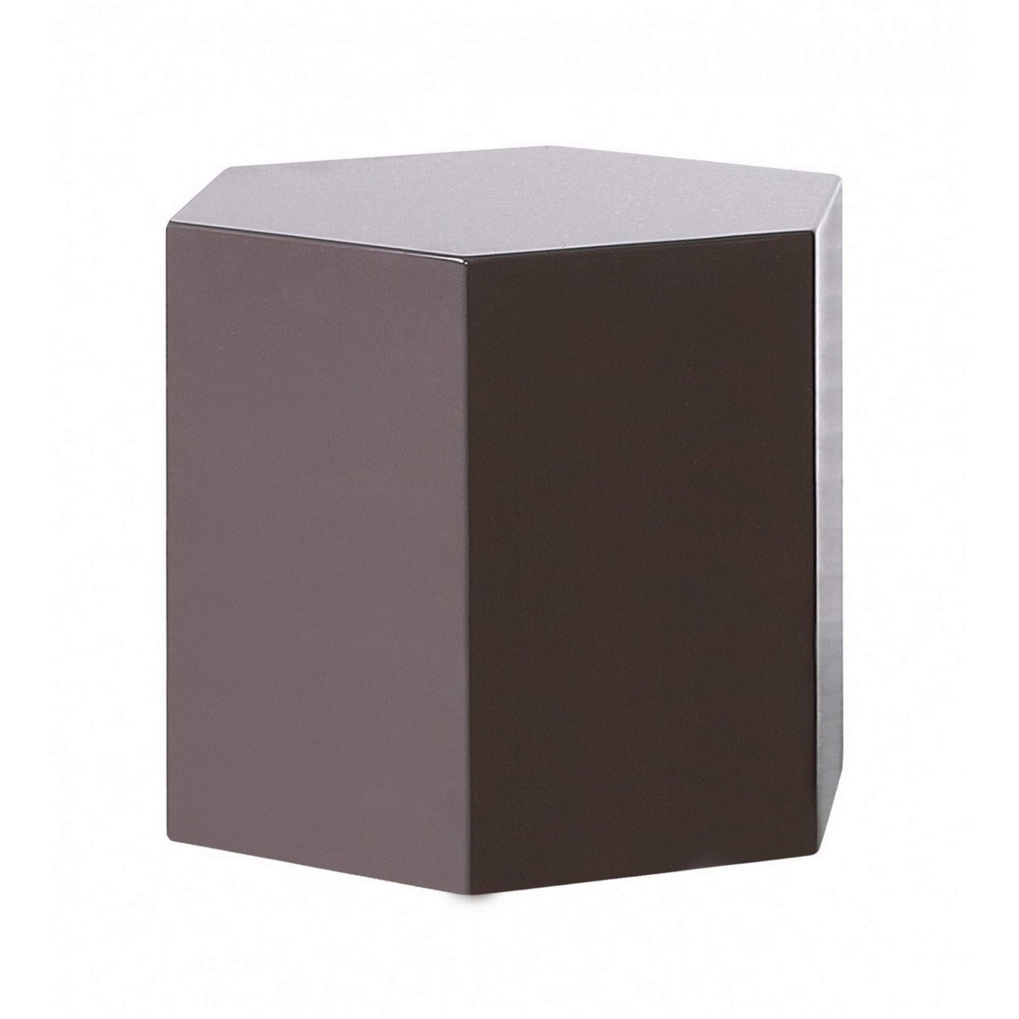 Benjara Modern Hexagonal Wooden End Table - High Gloss Gray Finish | Stylish Living Room Accent Table for Small Spaces & Home Decor
