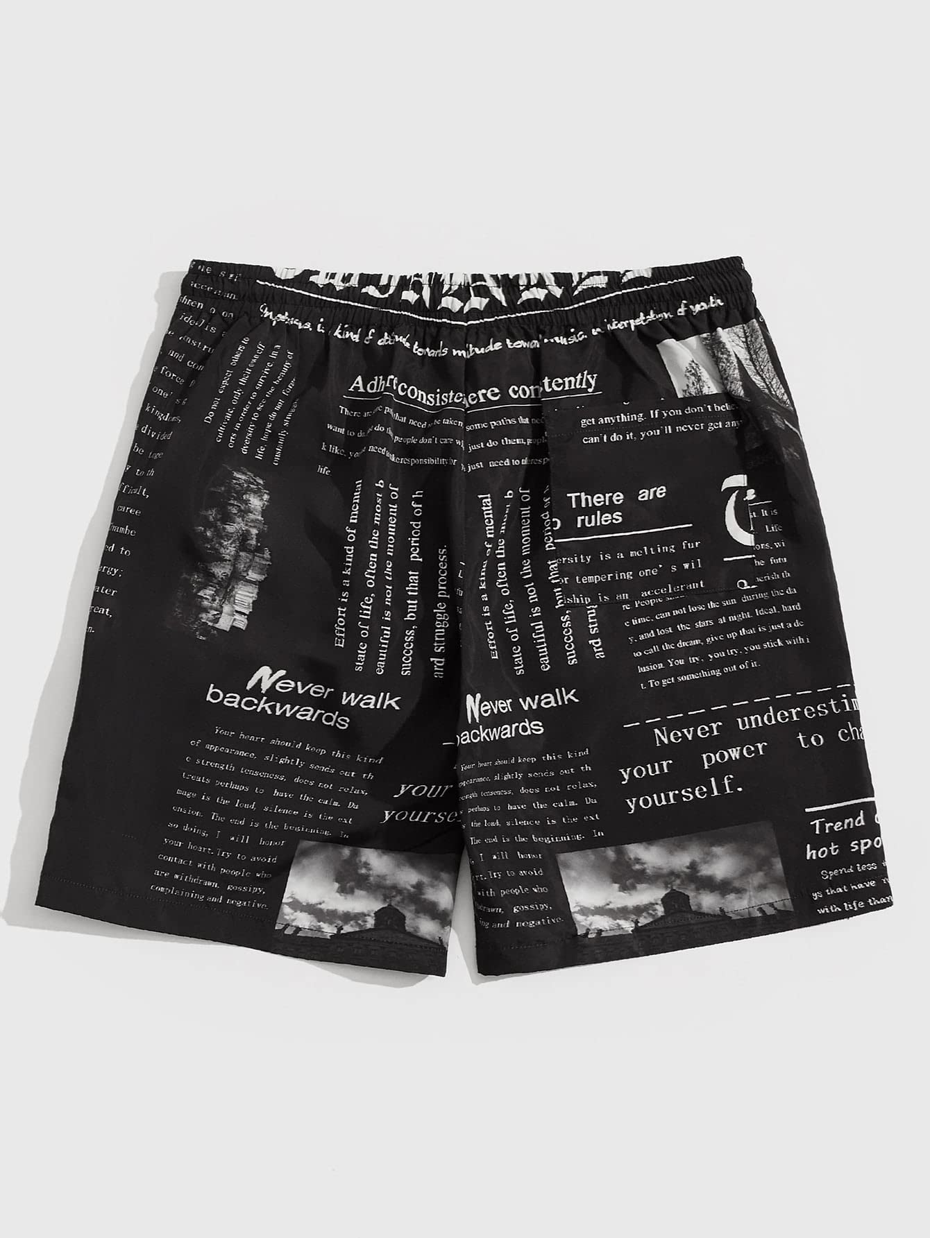 GORGLITTER Men's Athletic Shorts with Graphic Print & Drawstring Waist - Comfortable Workout Gym Running Track Pants for Training & Casual Wear
