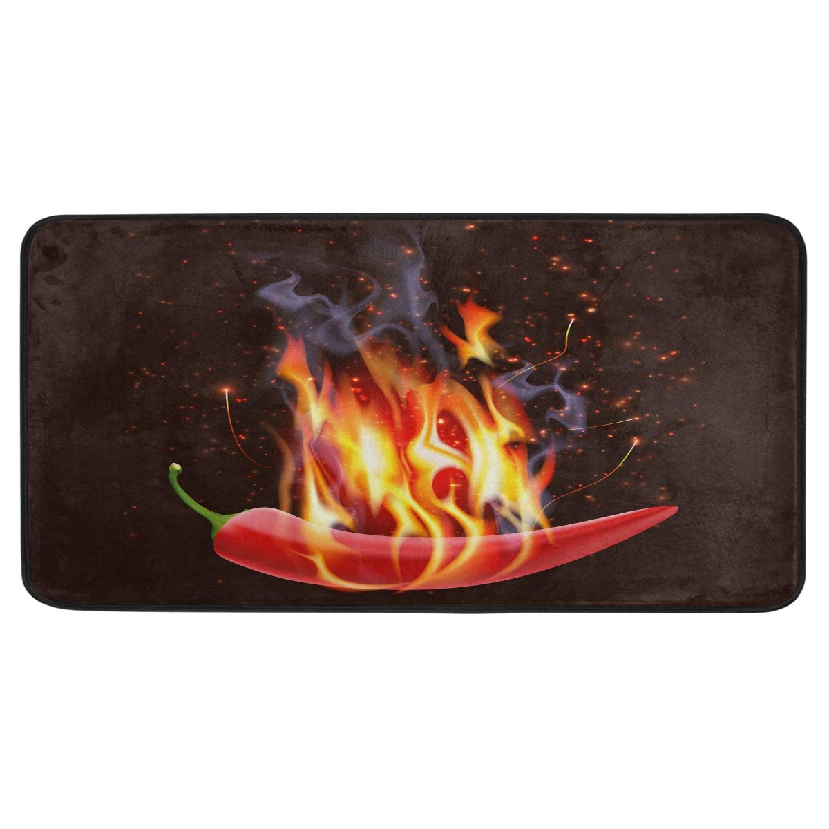 AGONA Anti-Fatigue Kitchen Mat - Soft Non-Slip Standing Mat with Cayenne Pepper Design, Absorbent Floor Rug for Kitchen, Bathroom, Indoor & Outdoor Use - Perfect for Cooking, Dishwashing & Home Decor