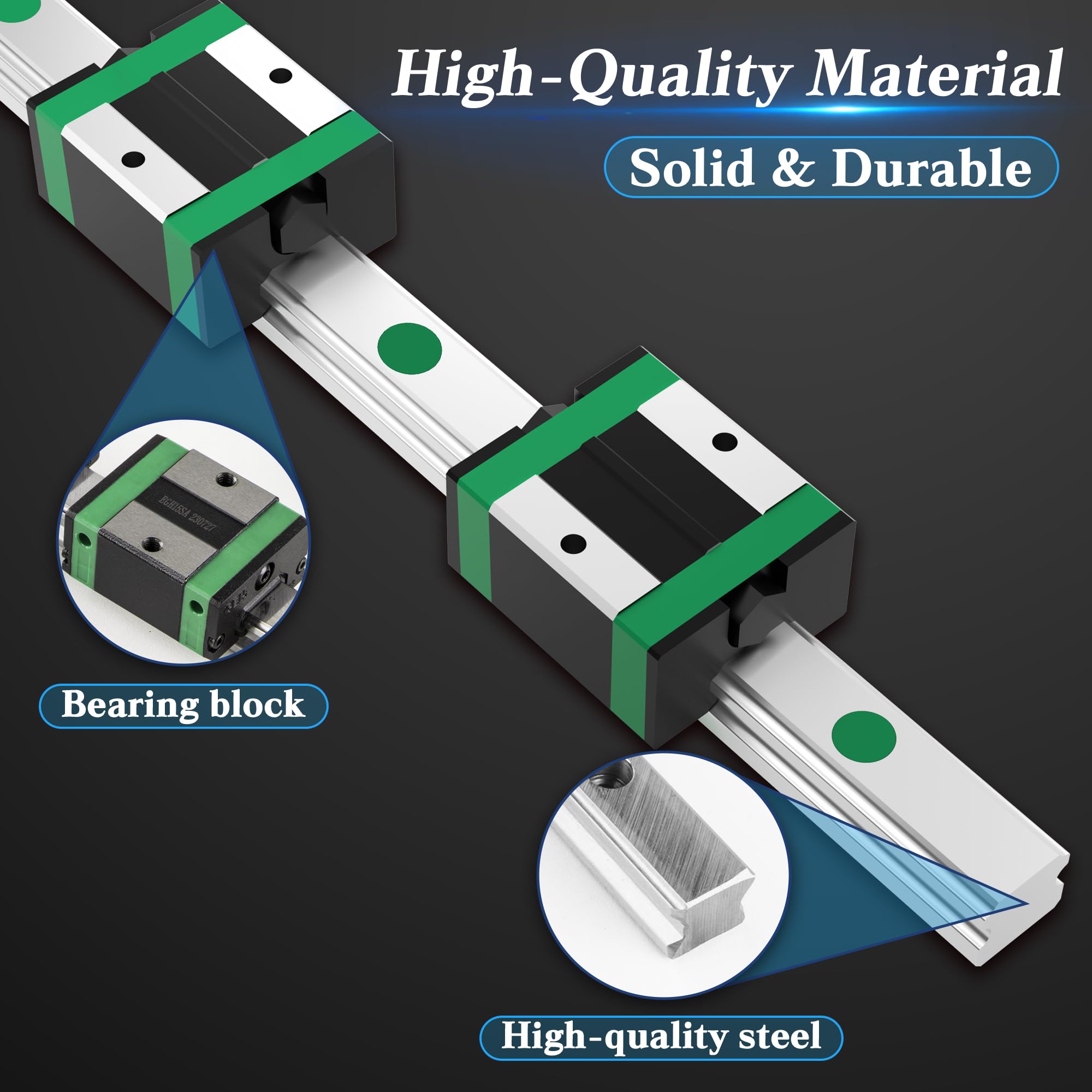 FoxAlien X & Y Axis Linear Rails Upgrade Kit for XE-PRO CNC Router Machine - High Precision CNC Parts for Woodworking, Metal Engraving & DIY Projects