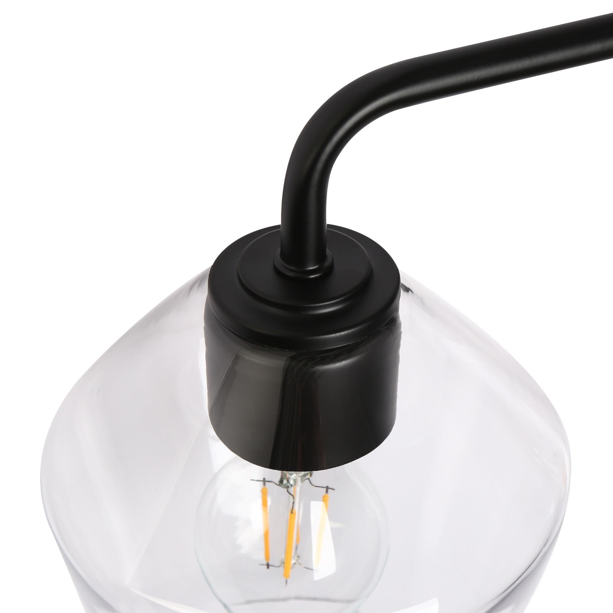 Modern Black Bathroom Vanity Light Fixture - 3-Light Farmhouse Wall Sconce with Clear Glass Shades for Bathroom, Powder Room & Spa Lighting Upgrade