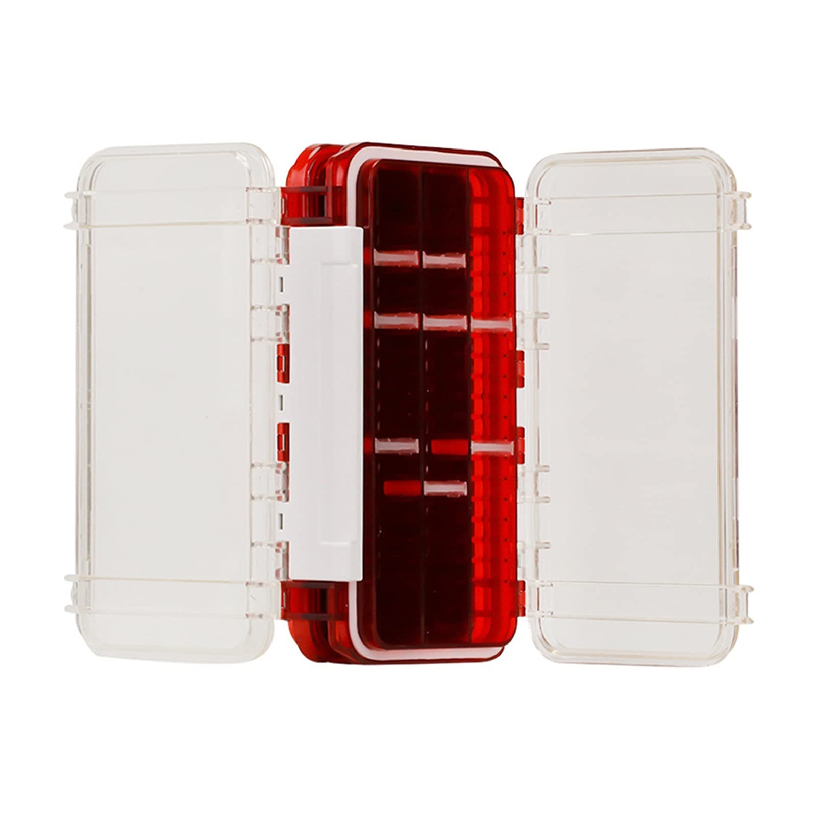 **YUXI8541NO Double-Sided Fishing Tackle Box - Waterproof Bait & Hook Storage Organizer Case for Lures, Tools, and Accessories (Red) - Perfect for Freshwater & Saltwater Fishing Trips**