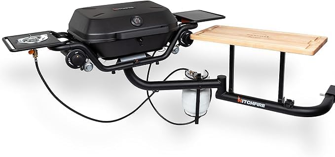 HitchFire Ultimate Portable Propane Grill Station - Tailgate, Camping & RV BBQ Grill with Trailer Hitch Mount | Perfect for Road Trips, Outdoor Cooking & Backyard Gatherings