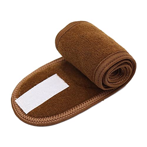 AMLESO SPA Facial Headband - Soft Stretchable Terry Cloth Headband for Skincare, Washing & Shower - Washable & Sweat Absorbent - Perfect for Spa, Bath & Beauty Routines (Brown)