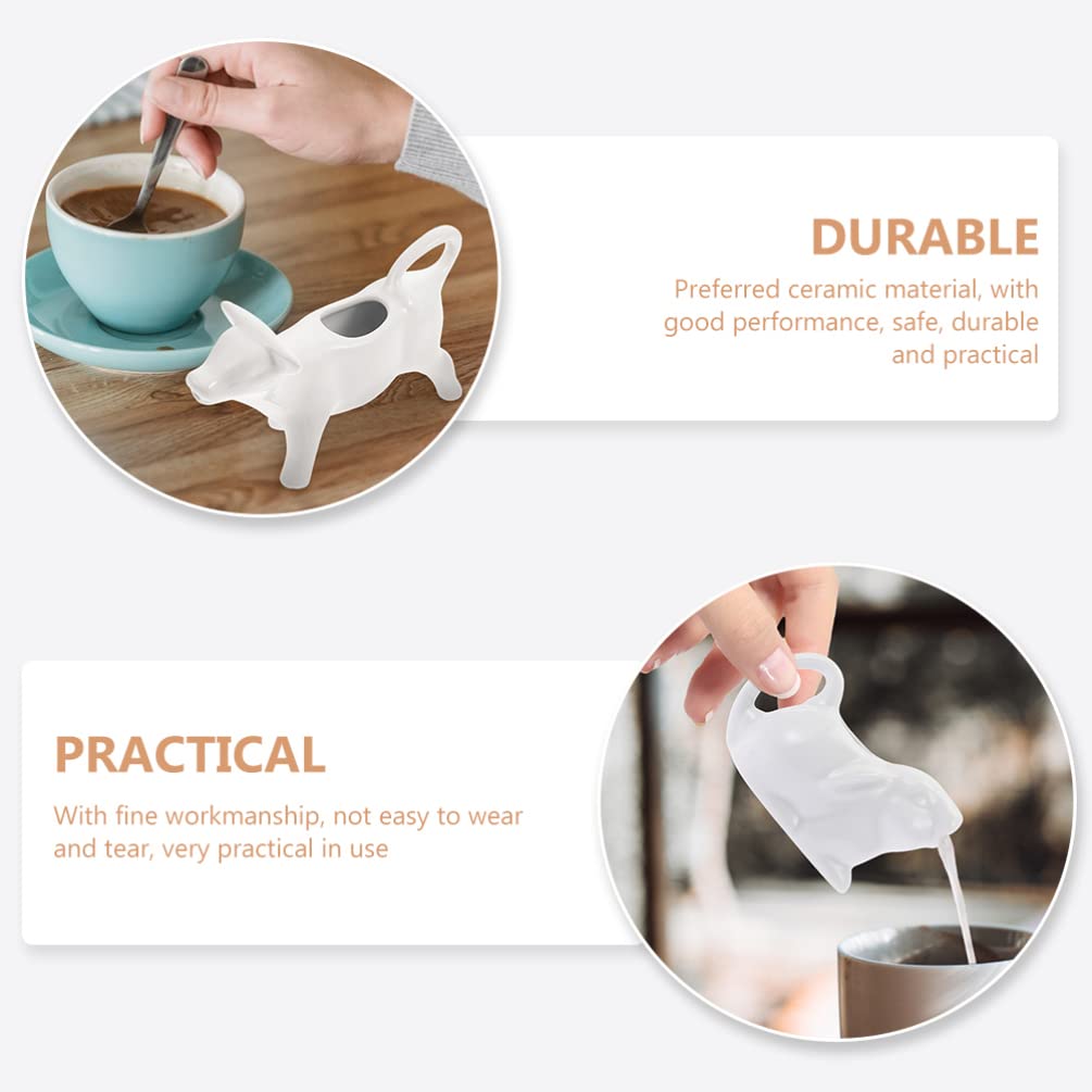 2-Pack Ceramic Milk Pitcher & Sauce Jug - 16oz Cream Frothing Cup for Coffee, Latte & Hot Chocolate - Durable Ceramic Milk Kettle for Barista, Home & Cafe Use