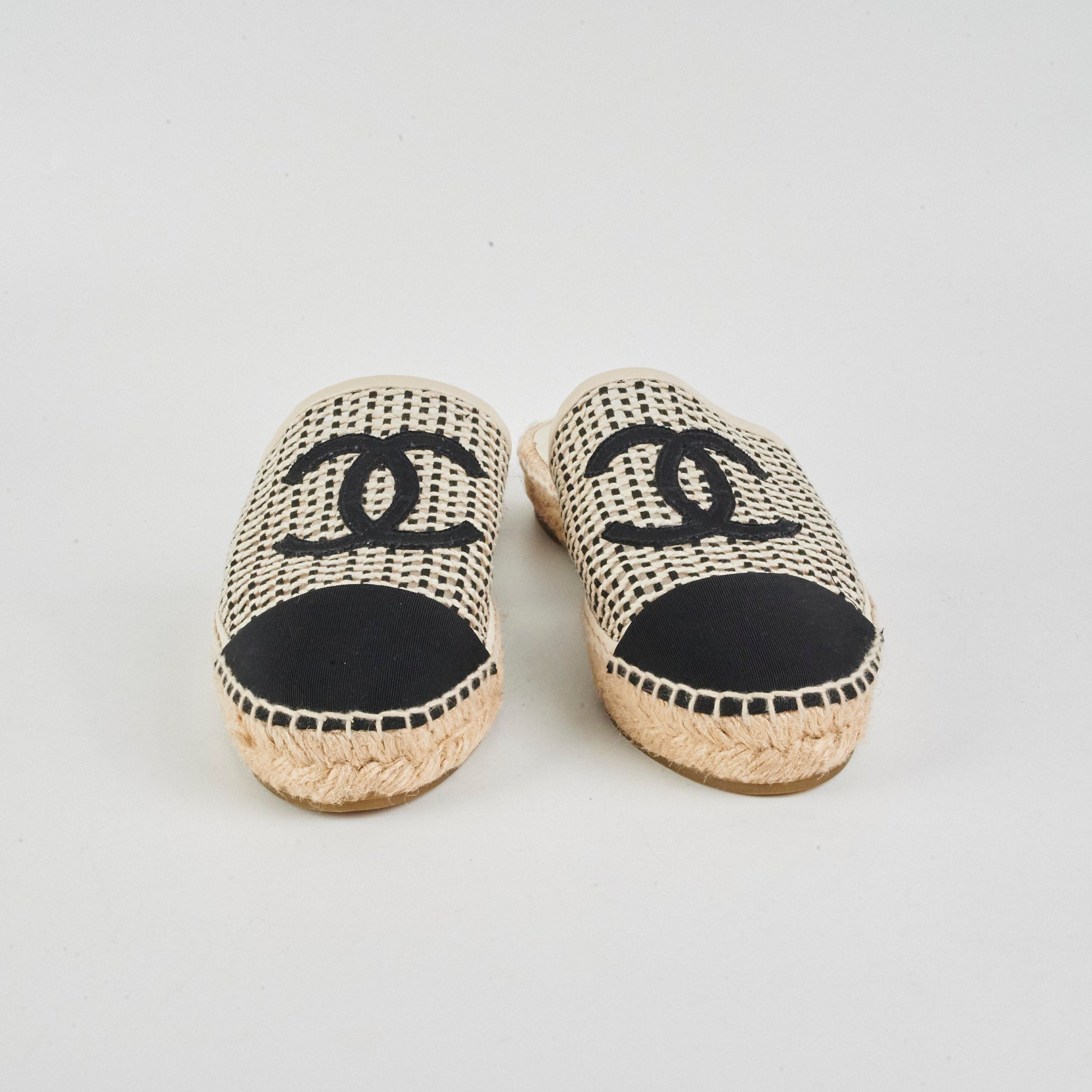 Chanel CC Logo Espadrille Flap Shoes Women's Size 37 - Perfect for Summer Outfits, Beach Vacations & Casual Chic Style