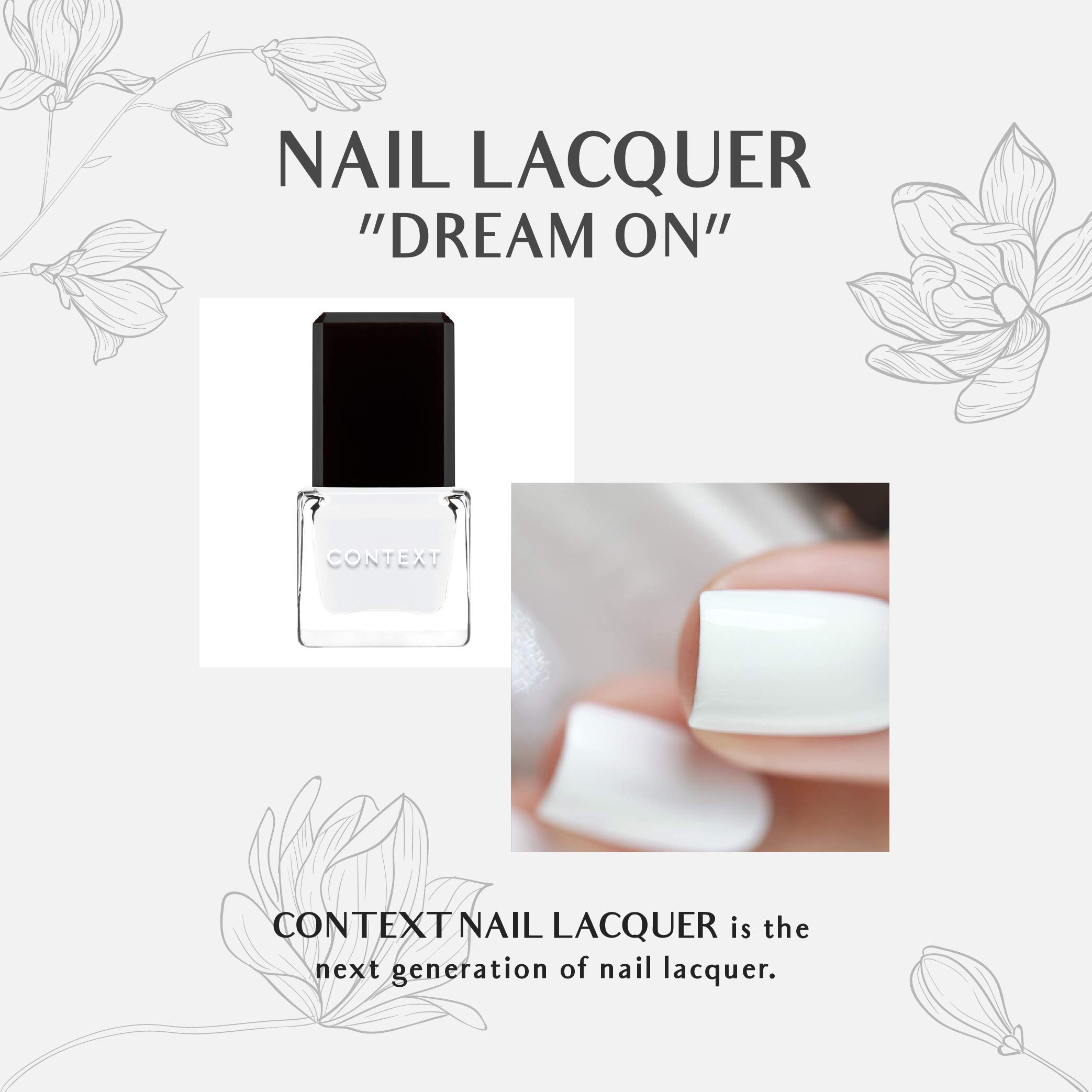 Non Toxic Nail Polish for Women & Kids - CONTEXT SKIN Vegan Nail Lacquer (0.30 oz) | Dream On Shade | Safe Nail Art for Teens, Manicures & Pedicures | Perfect for Parties, Weddings & Everyday Wear