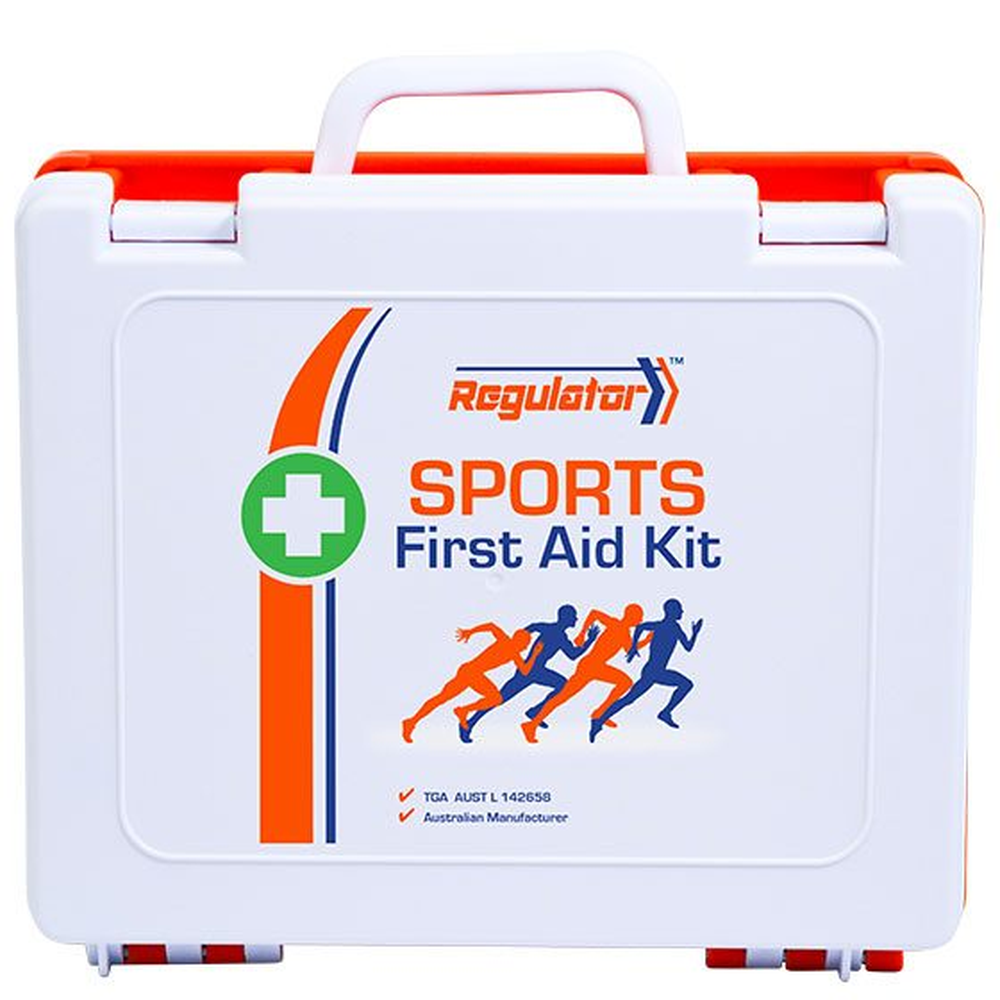 REGULATOR 3 Series Plastic Sports First Aid Kit - Compact 23.3x26.6x9.8cm Emergency Medical Box for Outdoor Activities, Camping, Hiking & Sports Injuries