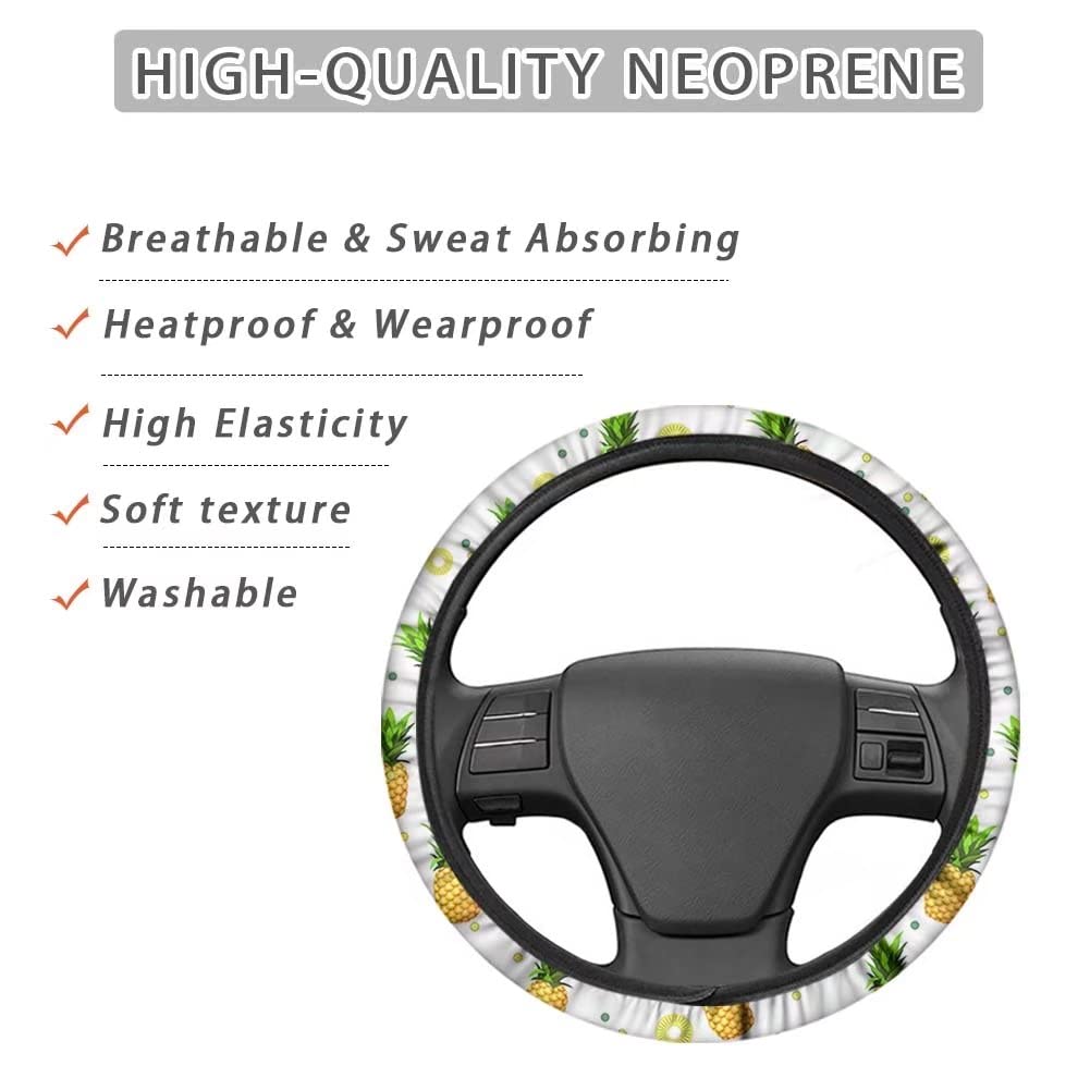 SEANATIVE Ethnic Tribal Stripe Print Universal Steering Wheel Cover - Soft Car Steering Wheel Protector for Women - Perfect for Daily Commute, Road Trips & Interior Decoration