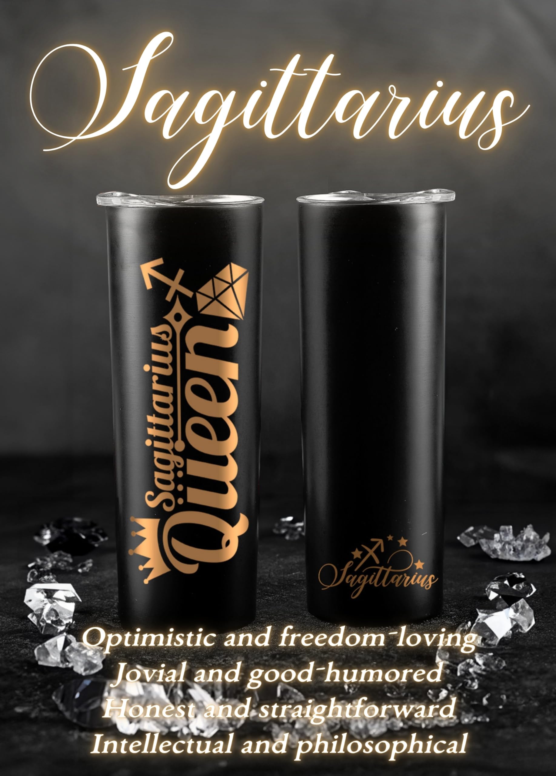 Onebttl Zodiac Gifts for Women - Best Friend Birthday Gifts for Her - 20oz Stainless Steel Tumbler with Printed Sagittarius Logo - Perfect for Coffee, Tea & Office Use