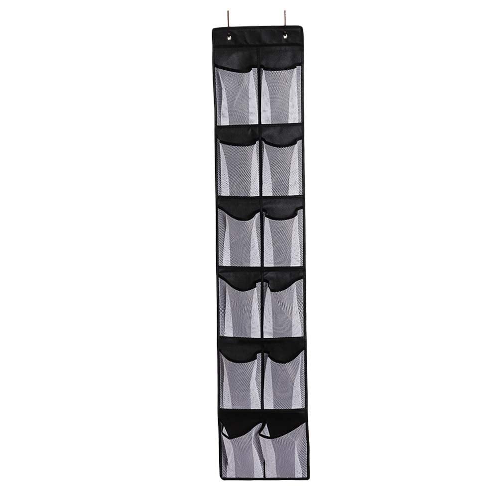 WWYH Transparent Hanging Shoe Organizer - Foldable Multi-Layer Door Storage Bag for Closet (Black & White) | Space Saving Shoe Storage Solution for Bedroom, Bathroom & Entryway
