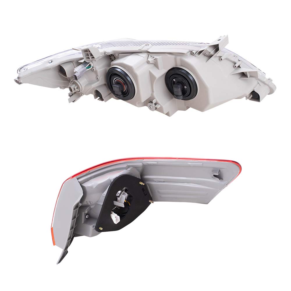 Smoked Lens Headlights & Quarter Mounted Tail Lights 4-Piece Set for 2010-2011 Toyota Camry SE (USA Built) - Replacement Driver & Passenger Side Lights for Enhanced Style and Visibility - Perfect for Night Driving and Car Customization