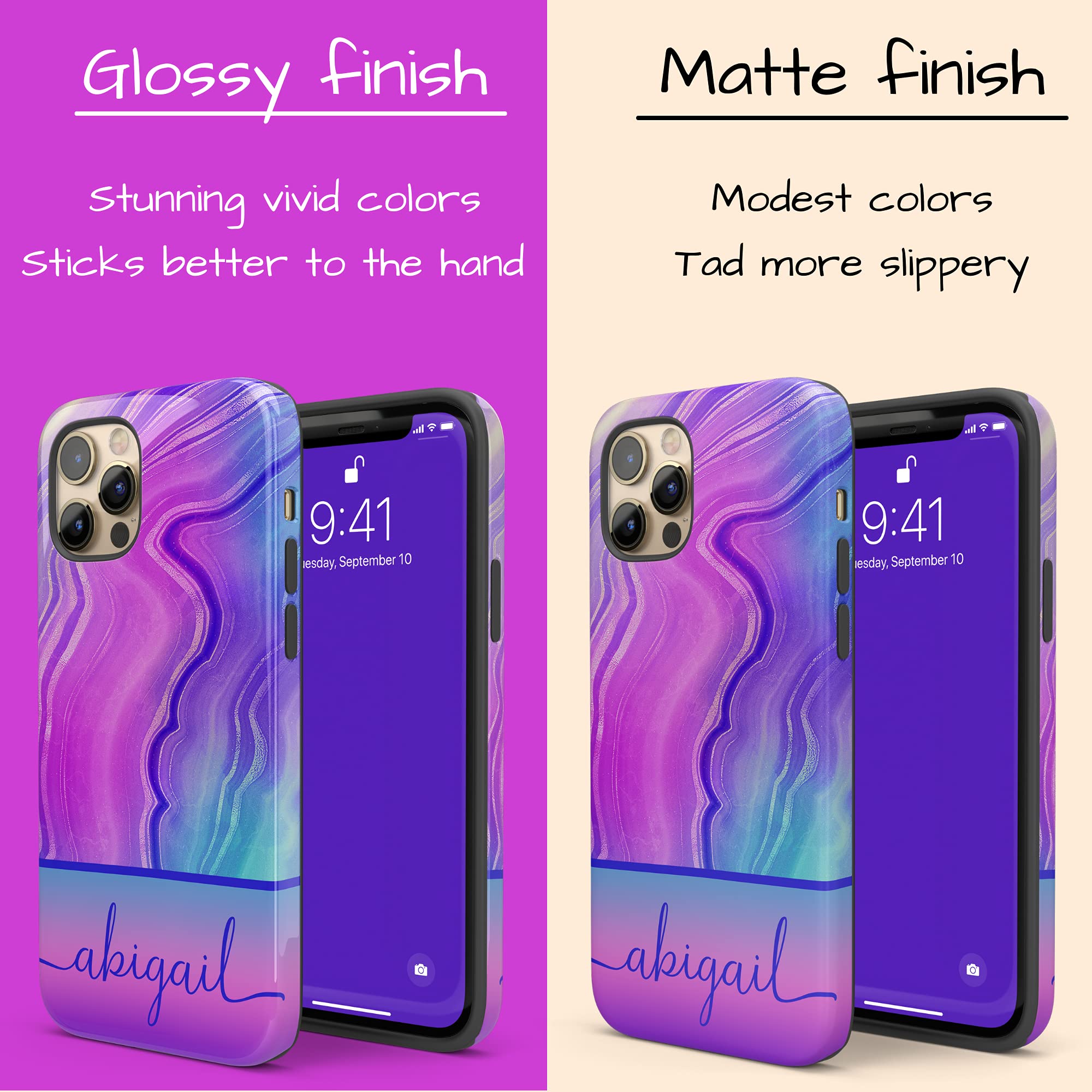 Custom Neon Rainbow Agate Marble Phone Case - Personalized Name Engraved - Compatible with iPhone 16 Plus/15 Pro Max/14/13 Mini/12/11/X/XS Max/XR/7/8 - Trendy Protective Cover for Everyday Use & Gift Giving