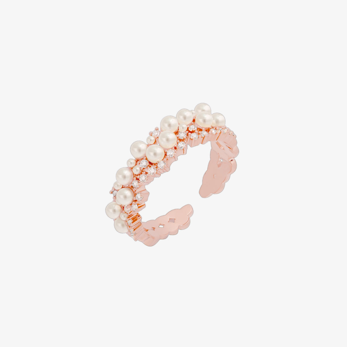 Bold Cubic Zirconia Pearl Ring for Women - Elegant Fashion Jewelry Gift for Bridal, Party & Evening Wear