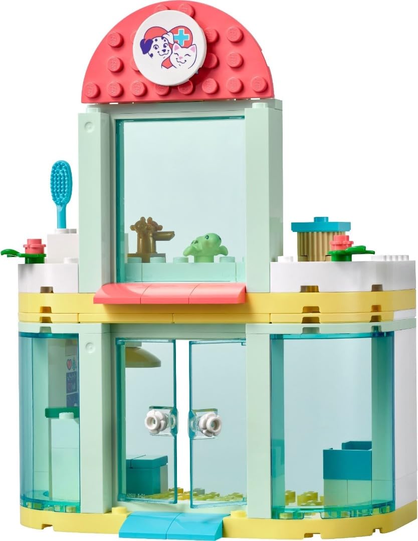 LEGO Friends Pet Clinic 41695 Building Kit with 2 Mini-Dolls, Cat & Rabbit Toys - 111 Piece Creative STEM Learning Gift for Kids Ages 4+ | Pretend Play Veterinary Set for Animal Lovers & Birthday Present for Girls & Boys