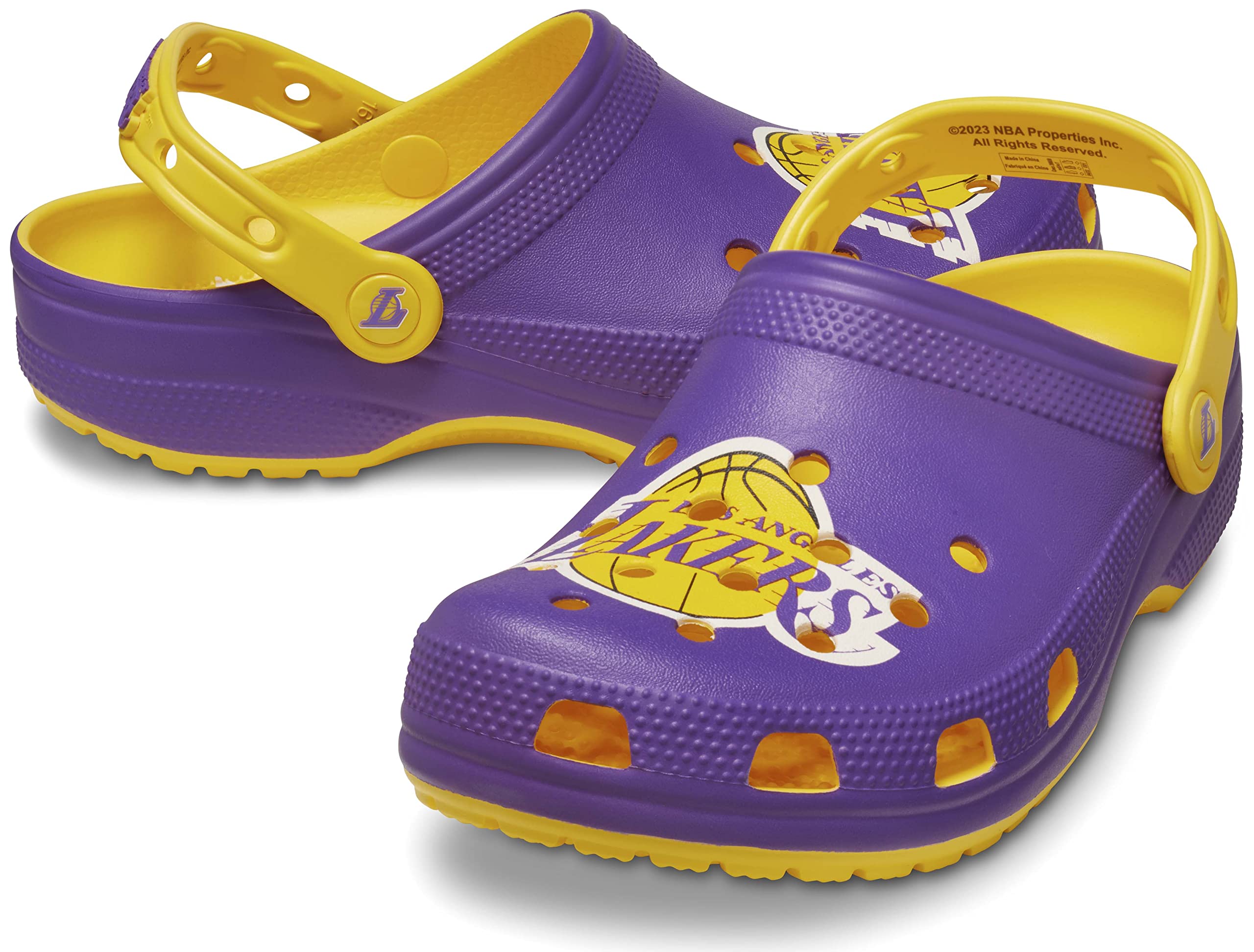 Crocs Unisex Adult NBA Los Angeles Lakers Classic Clog - Comfortable Lightweight Slip-On Shoes for Men & Women - Perfect for Casual Wear, Sports Fans, and Home Use