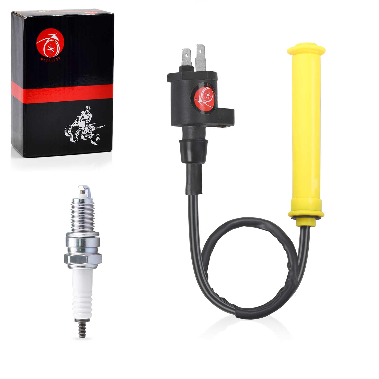 High Performance Ignition Coil & Spark Plug Kit with Cap Compatible with Honda XR250R (1996-2004) & XR250L (1991-1996) - Perfect for Off-Road Motorcycle Maintenance & Engine Tuning